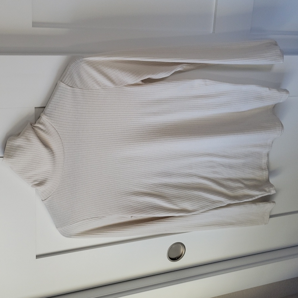 Madewell Ribbed Turtleneck Shirt in Cream, size S